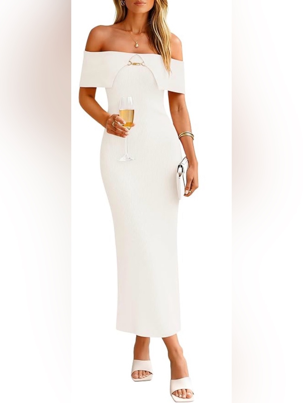 ZESICA Off Shoulder Bodycon 2026 Ribbed Knit Cocktail Party Formal Sweater Dress